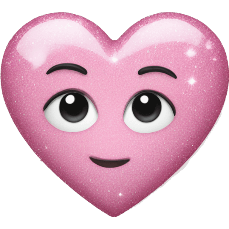 Light pink heart with glitter emoji