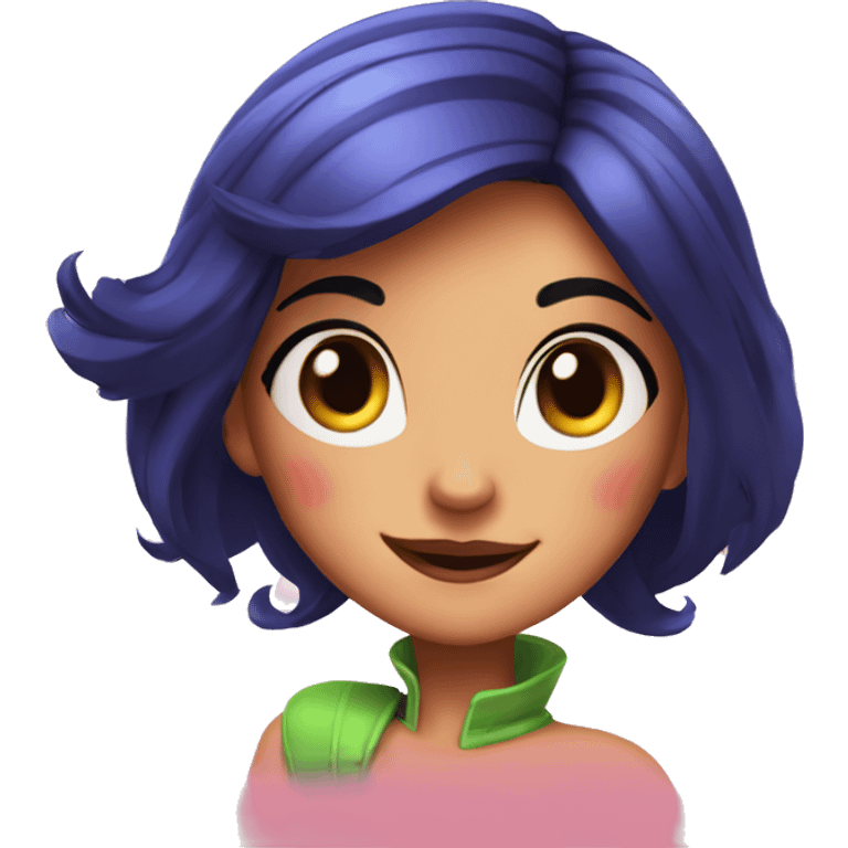 Marinette the ladybug hero with a swirk on her face emoji