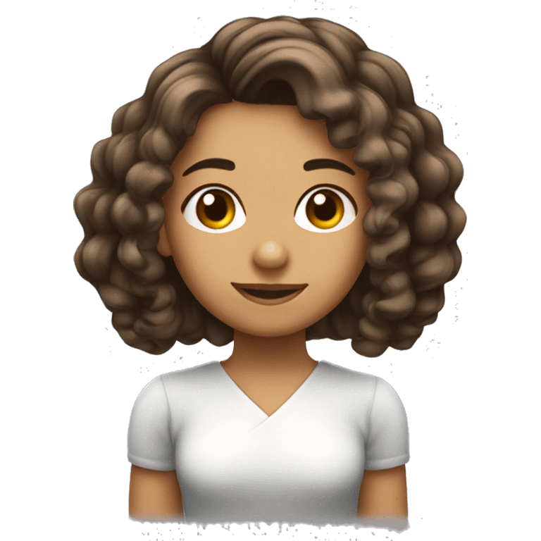 sou uma menina criança com cabelo enrolado e curto cabelo castanho. emoji