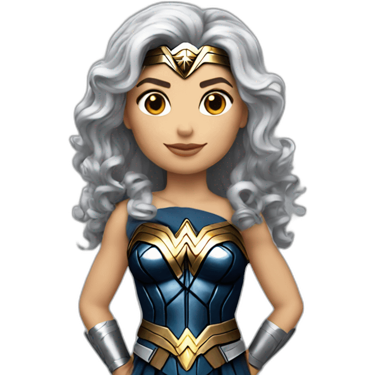 Wonder woman cheveux argentés emoji