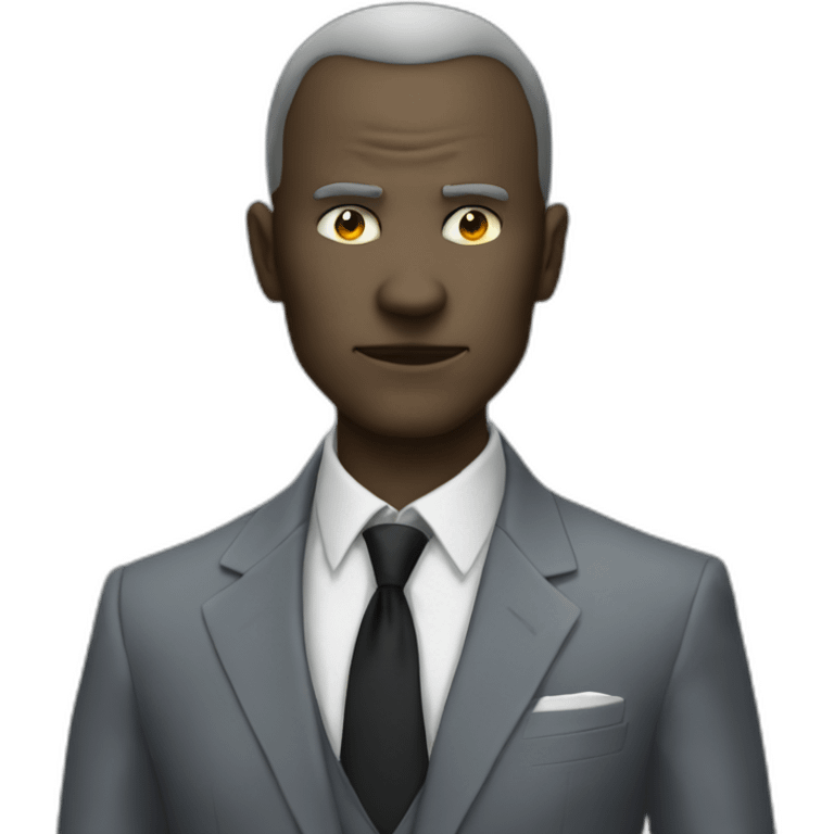 Moon as a villain with a suit emoji