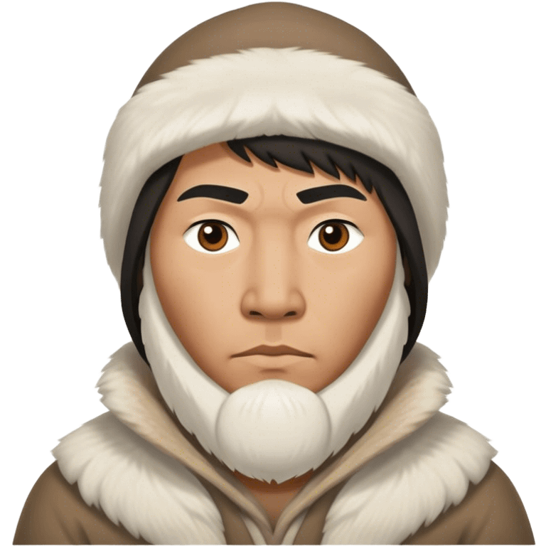 Inuit men photorealistic serious emoji