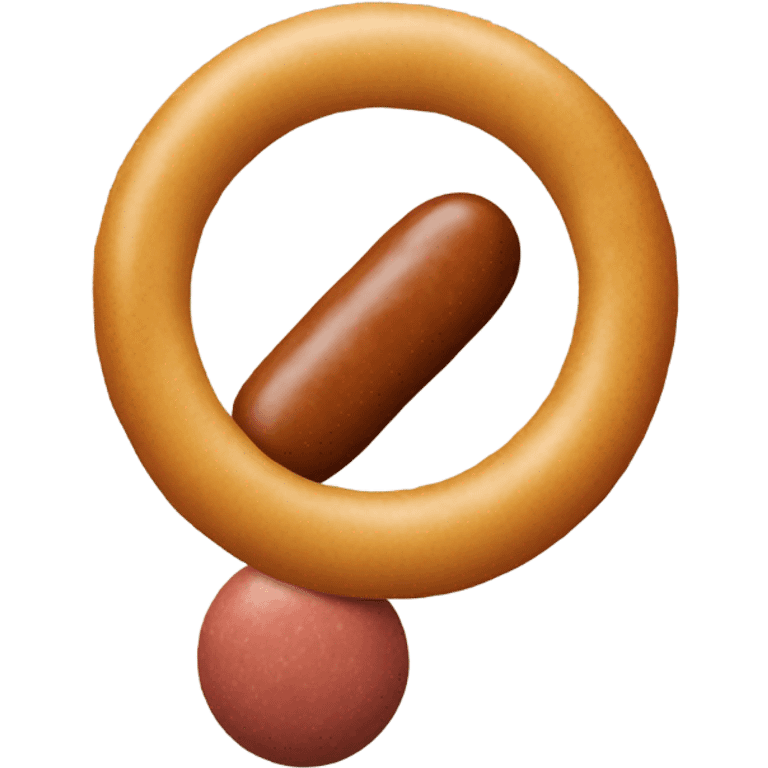 Two balls with a sausage attached in between them emoji