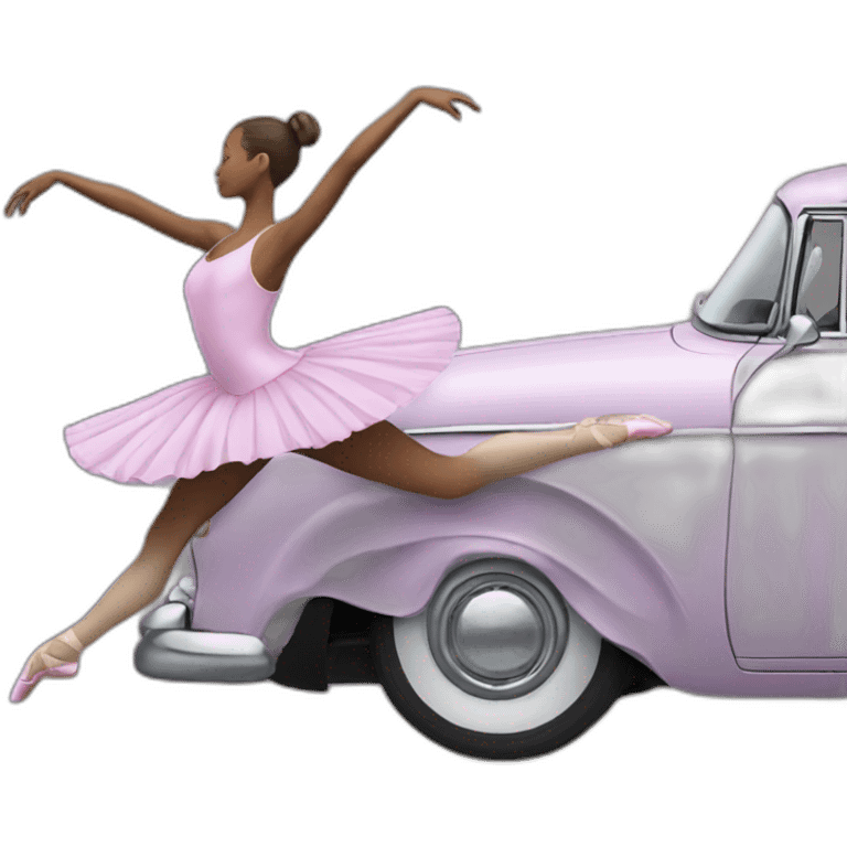 ballet dancer on a car emoji