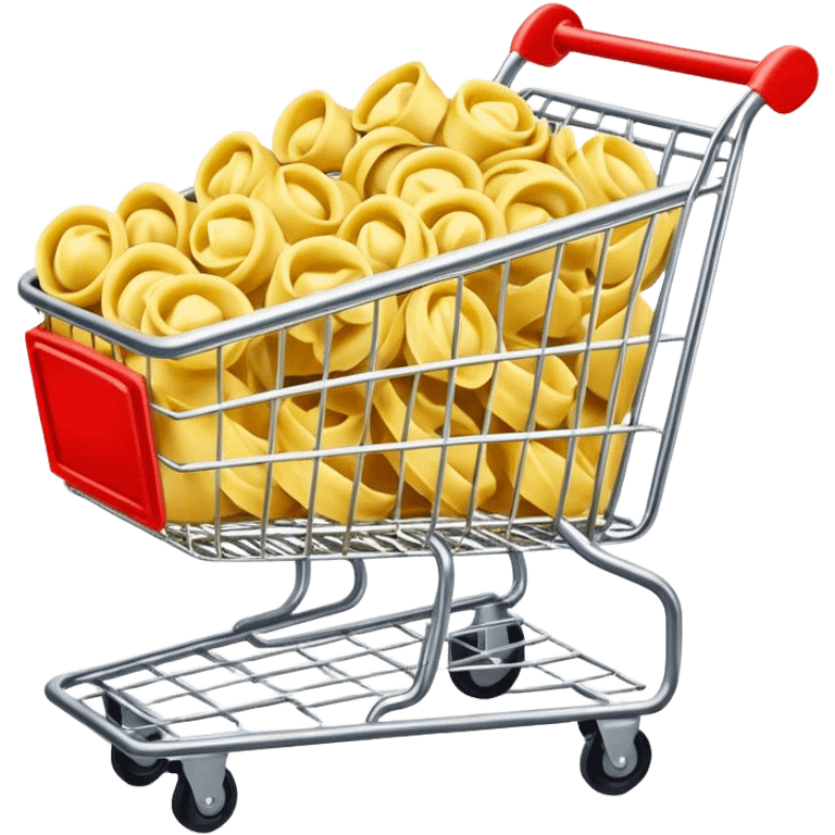 Supermarket trolley euro tortellini inside emoji