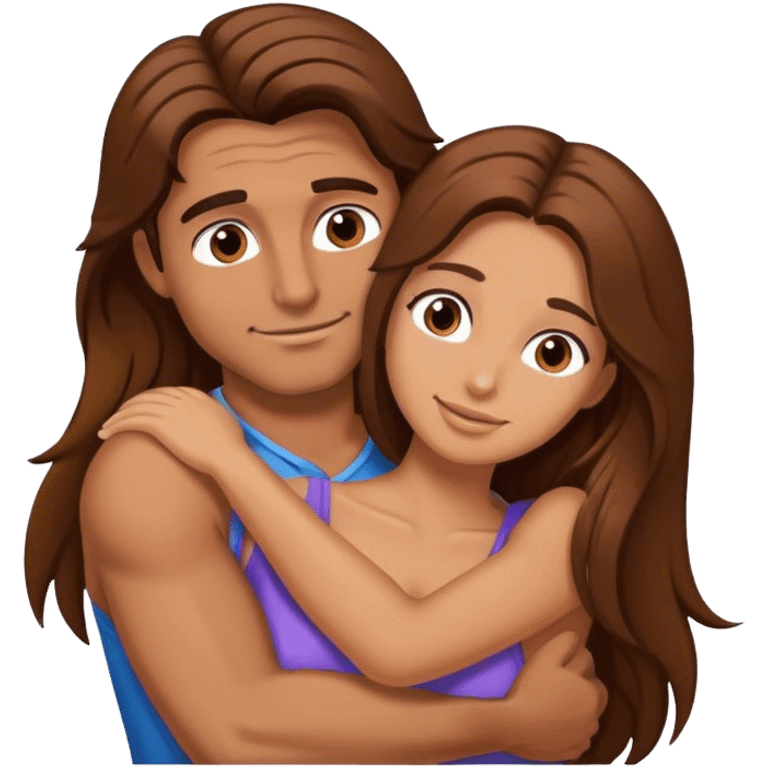 Guy and girl hugging emoji