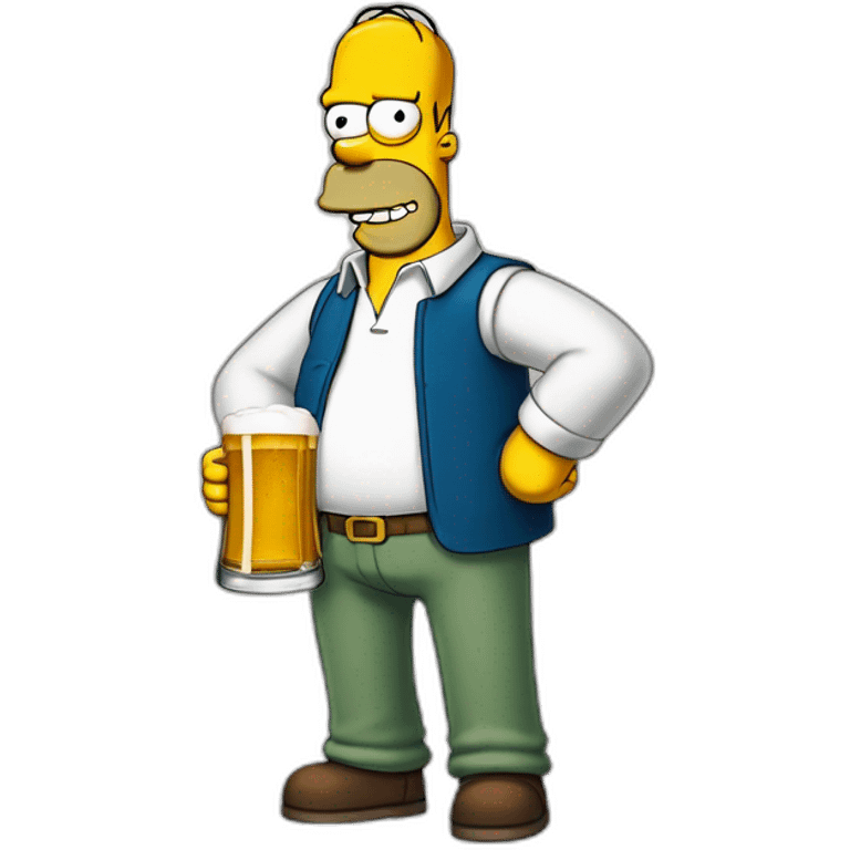 Homer Simpson buvant une bière emoji