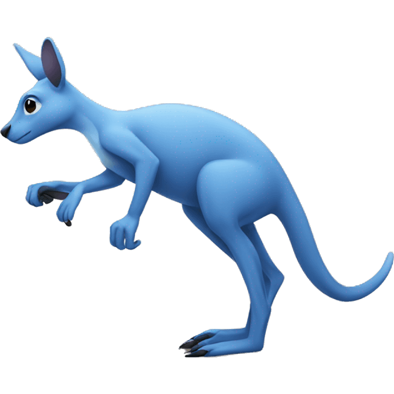 blue kangaroo working out emoji