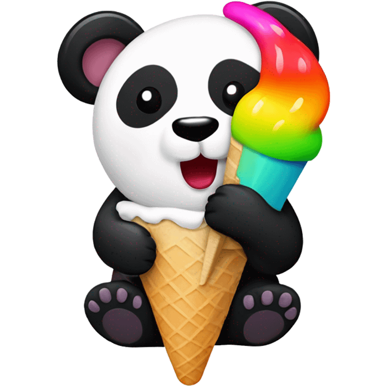 Panda eating ice cream emoji