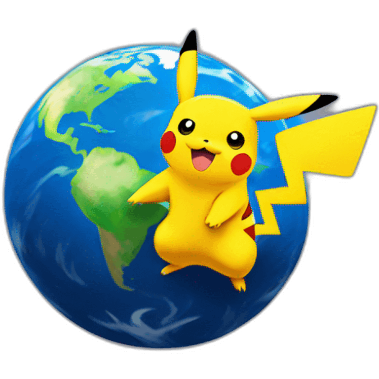 pikachu meets earth emoji