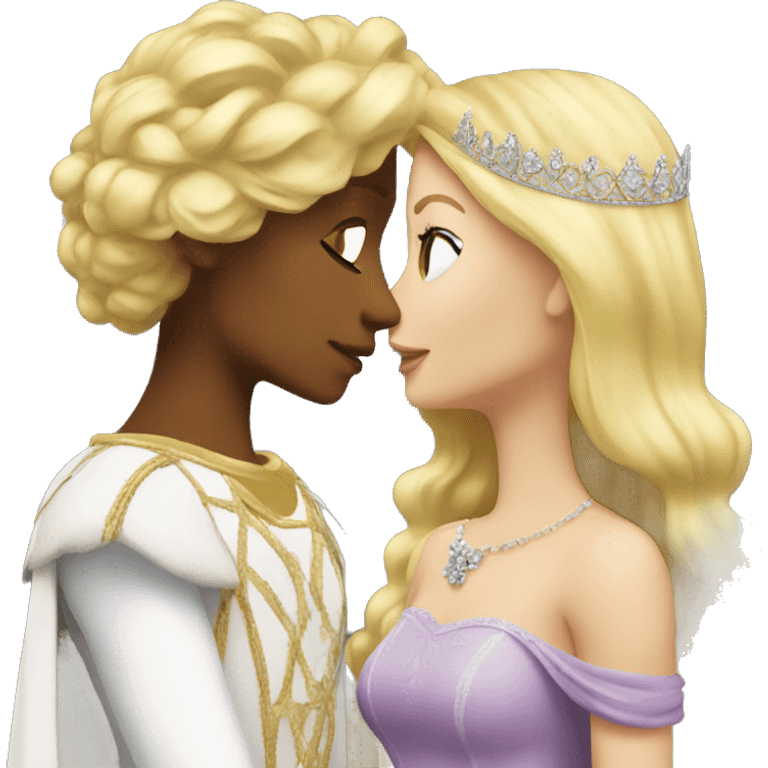 2 women princesses couple blonde kiss emoji