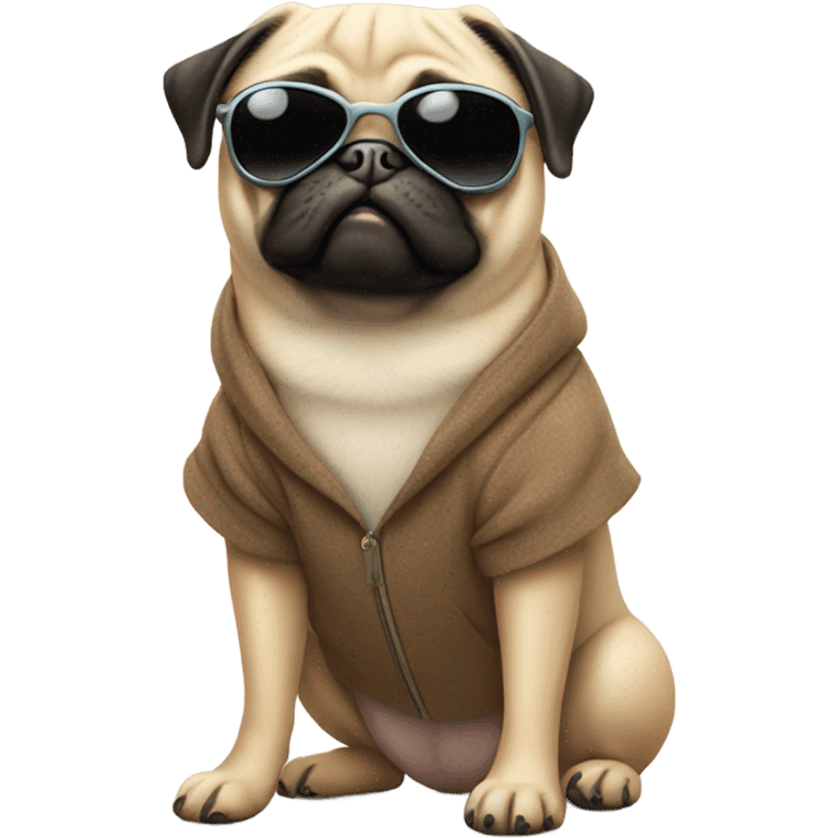 Pug with sunglasses emoji