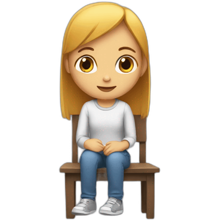 Girl sitting alone  emoji