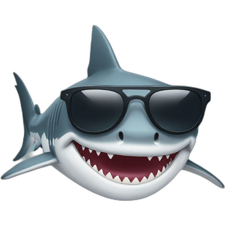 Shark with sunglasses emoji