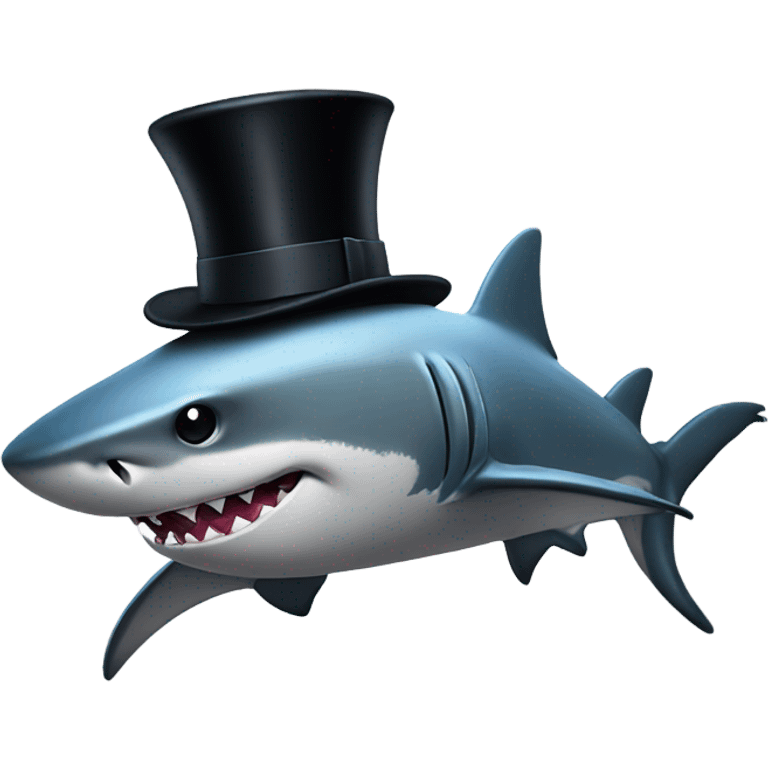 Shark with a top hat  emoji