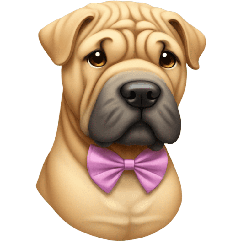 Sharpei with a bow emoji