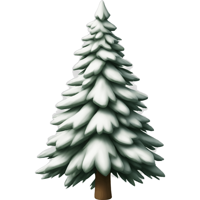  actual white fir christmas tree isolated.  emoji