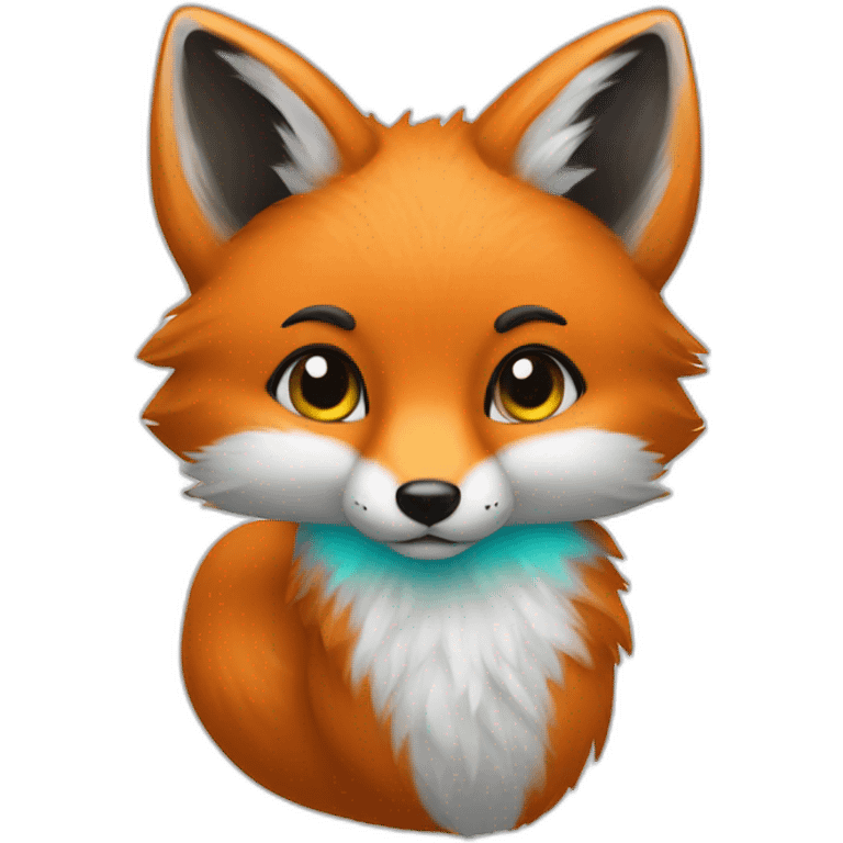 fox with cyan fur emoji