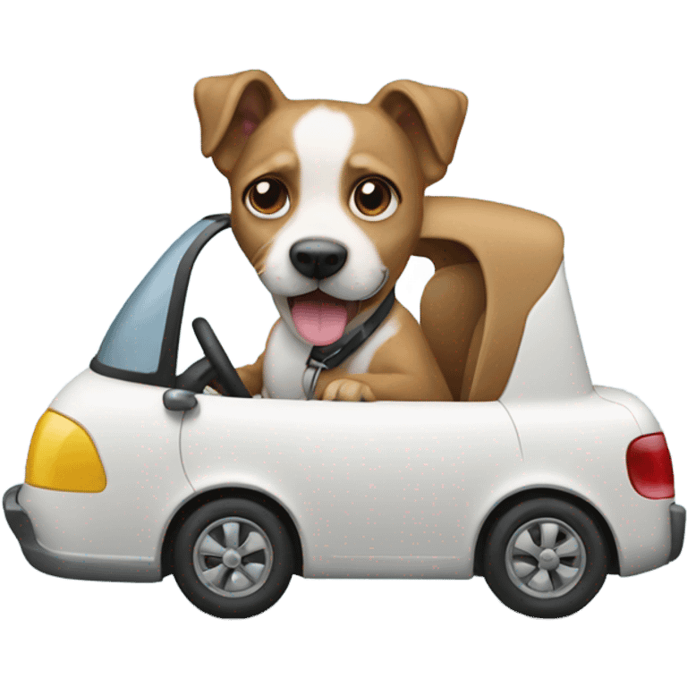 dog driving a car emoji