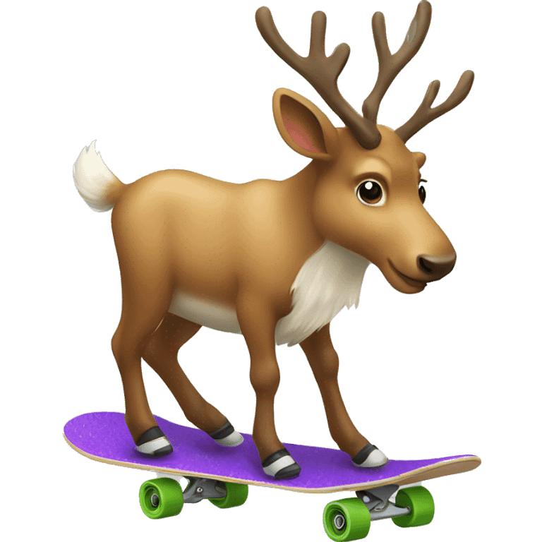 reindeer on a skateboard  emoji