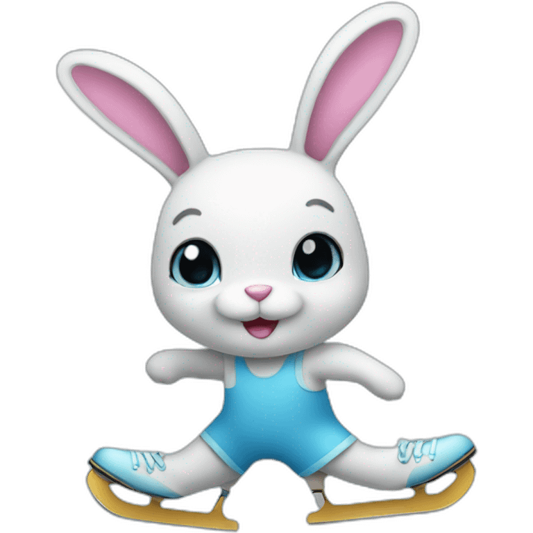 Ice-skating bunny emoji