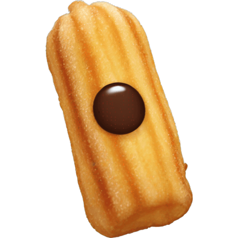 Churro with chocolate tip emoji