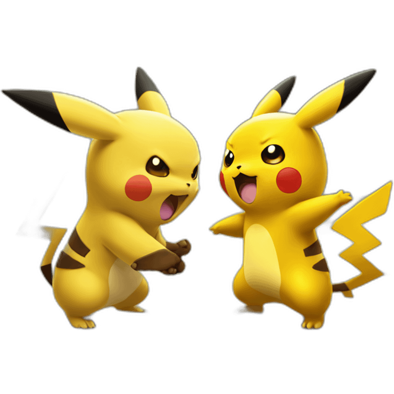 Pikachu fight with raichu emoji