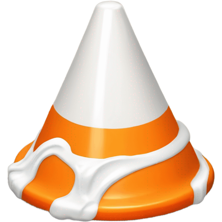 Traffic cone with mayonnaise on it emoji