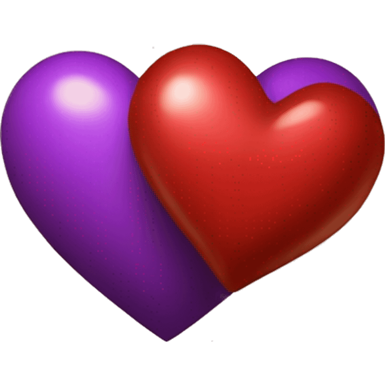 Corazón marron y un corazon morado abrazándose  emoji