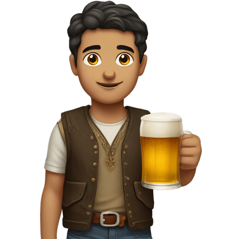 Armenian boy with beer emoji