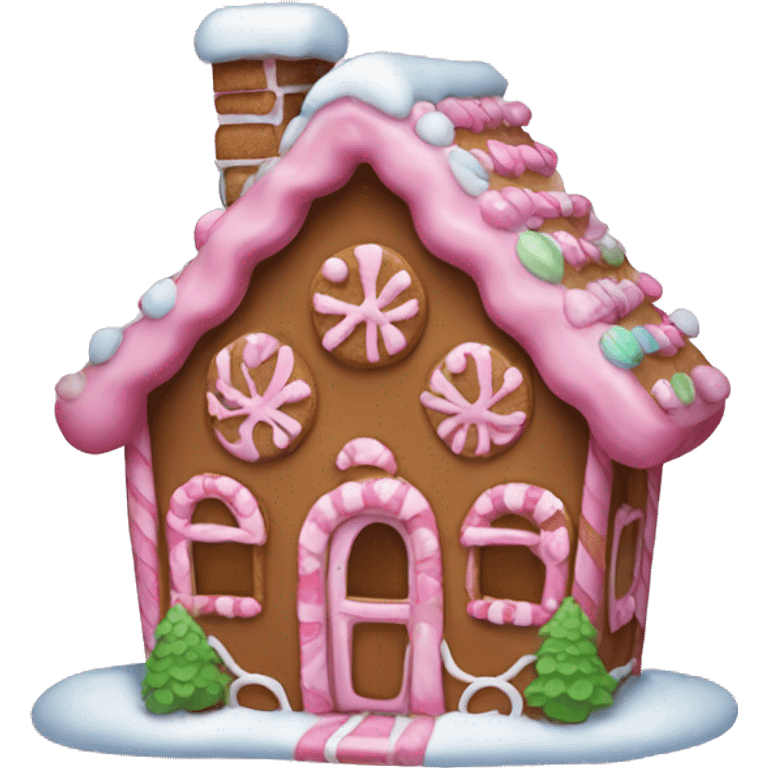 pink gingerbread house emoji