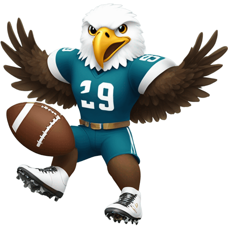 Eagle playing football  emoji