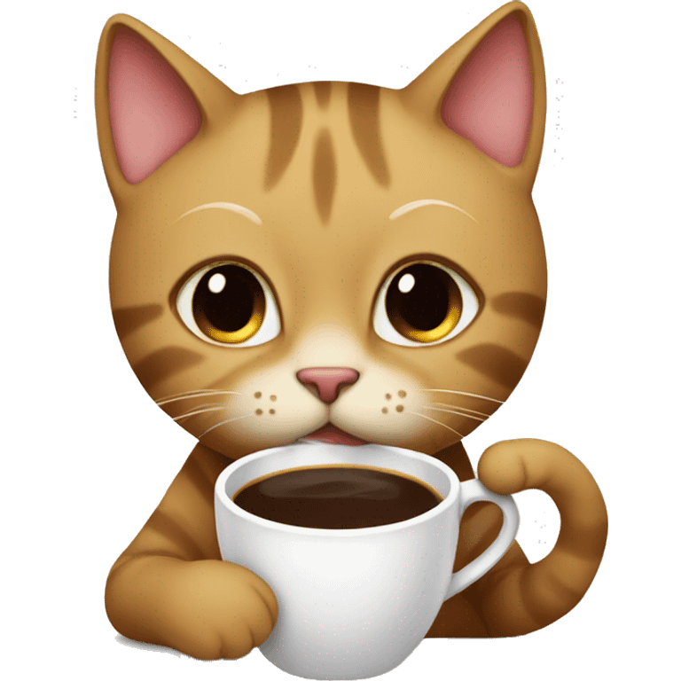 Cat drinking coffee emoji