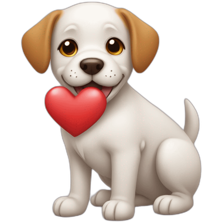 dog holding heart emoji