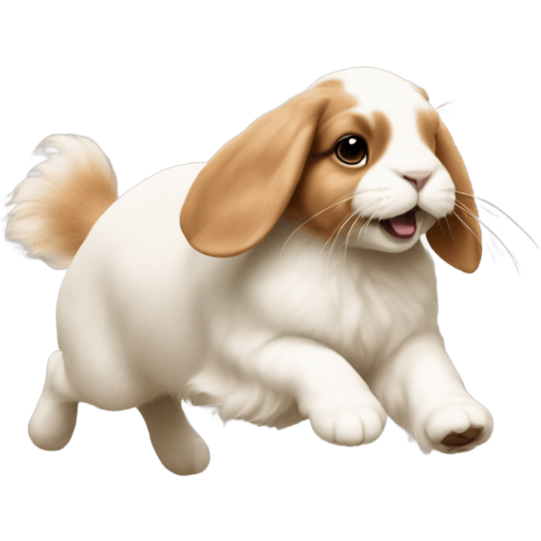 Orange holland lop running away emoji