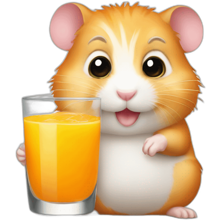 Hamster with orange juice emoji