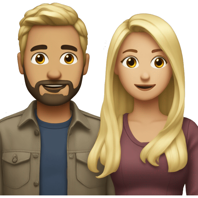 a consensual moment she is blonde and he has black hair and threeday beard  emoji