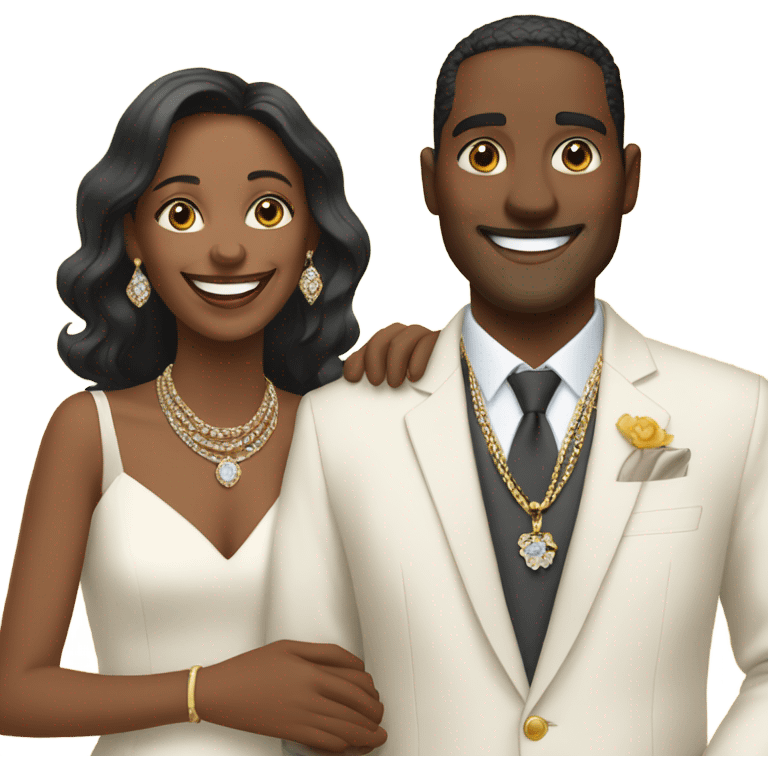 couple smiling with jewelry emoji