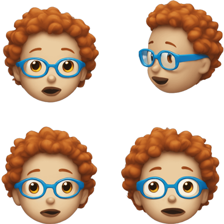 rugrats Redhead baby with blue glasses emoji