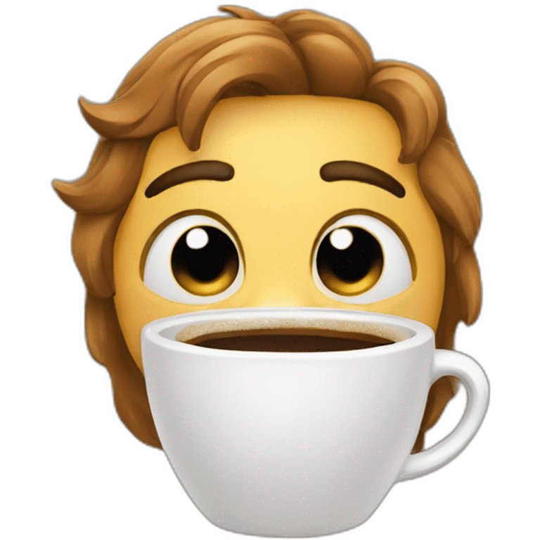 chat wake up and tired with coffee emoji