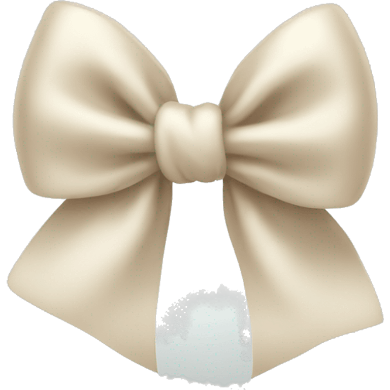 beige heart white bow emoji