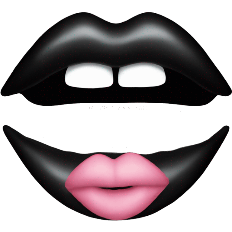 Black kiss lips emoji