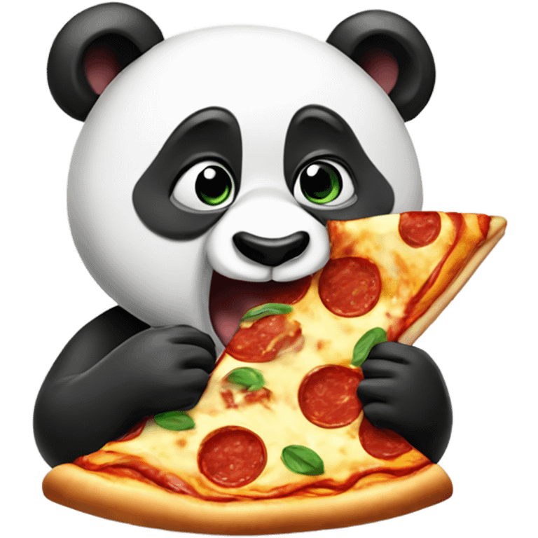 Panda eats pizza emoji