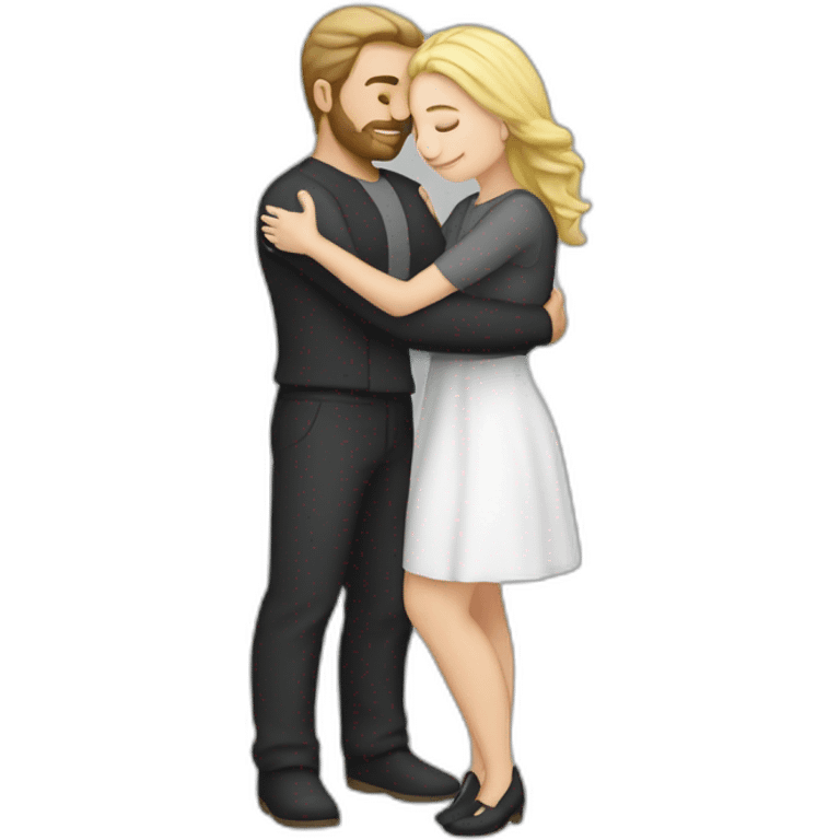 White etero couple hugging, full body emoji