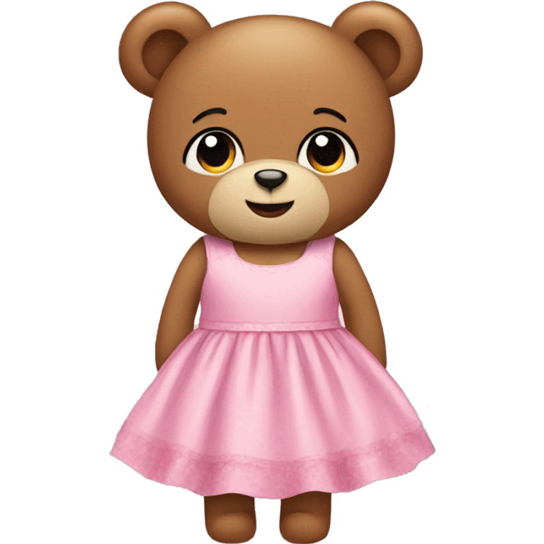 A teddy bear in a pink dress  emoji