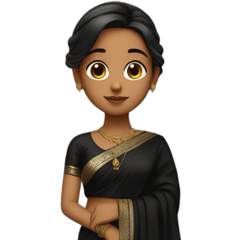  girl with black saree emoji