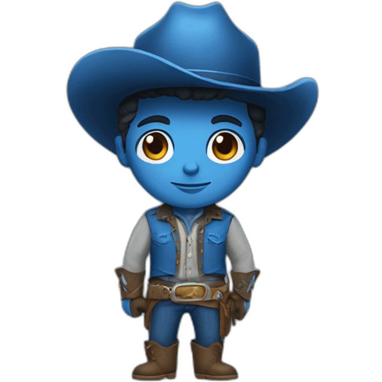 Cowboy with blue skin and a blue outfit emoji