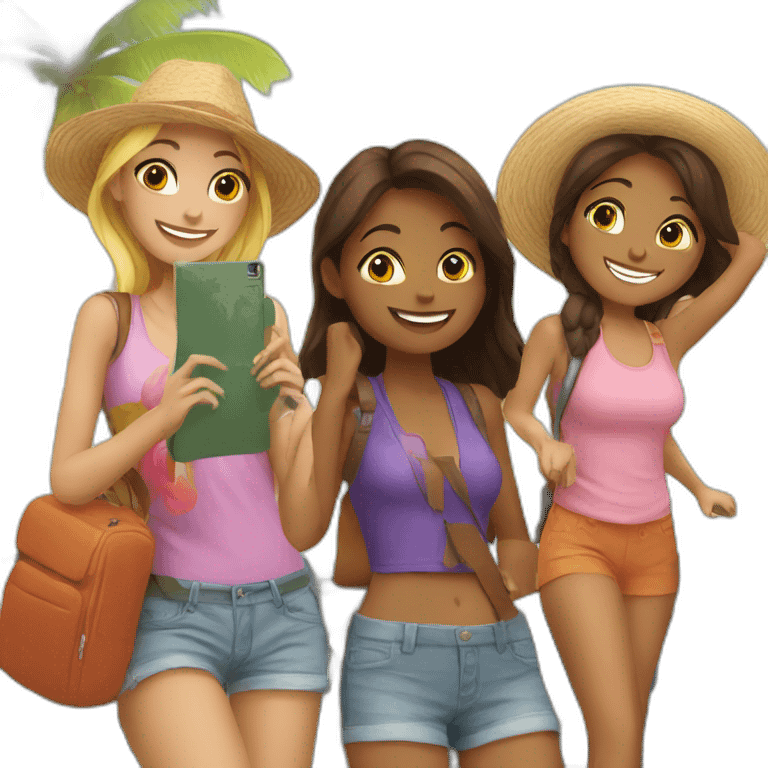 travel with friends (4 girls) emoji