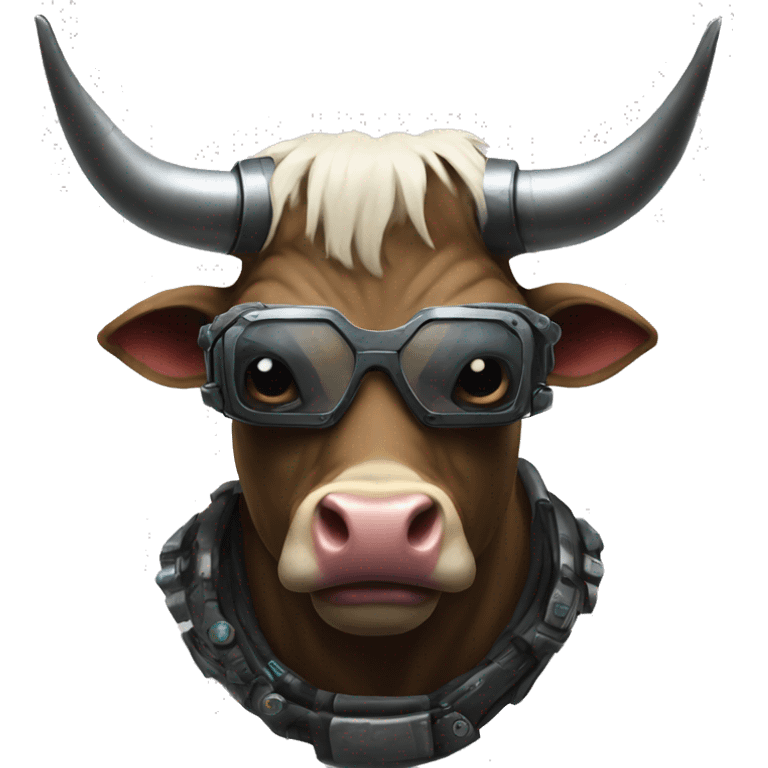 Cyberpunk bull emoji