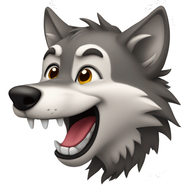 Wolf laugh emoji